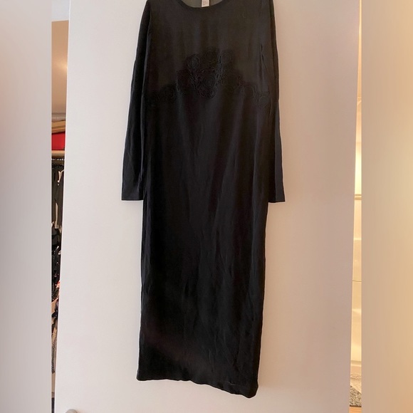H&M Long Semi-Sheer Embroidered Dress - Picture 2 of 12